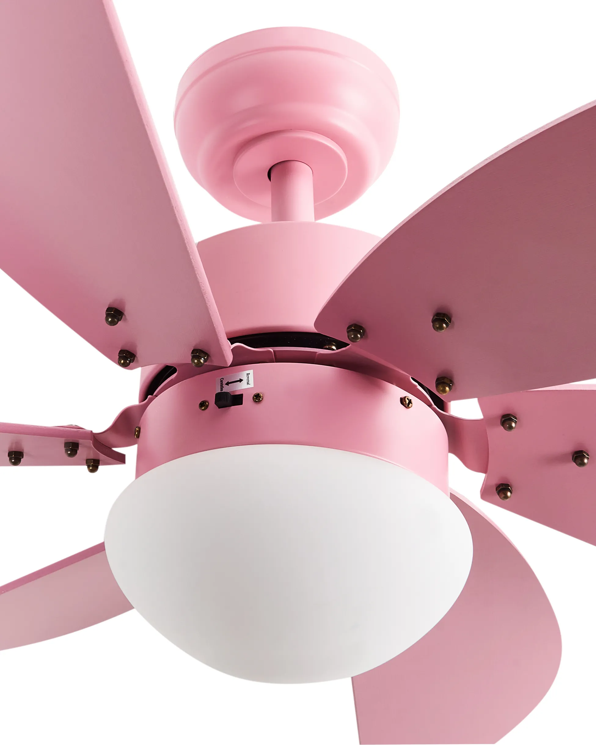Plafondventilator met verlichting LOGAR met afstandsbediening LED Roze