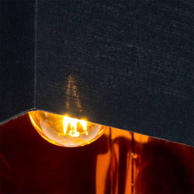 Moderne plafondlamp zwart met goud - VT