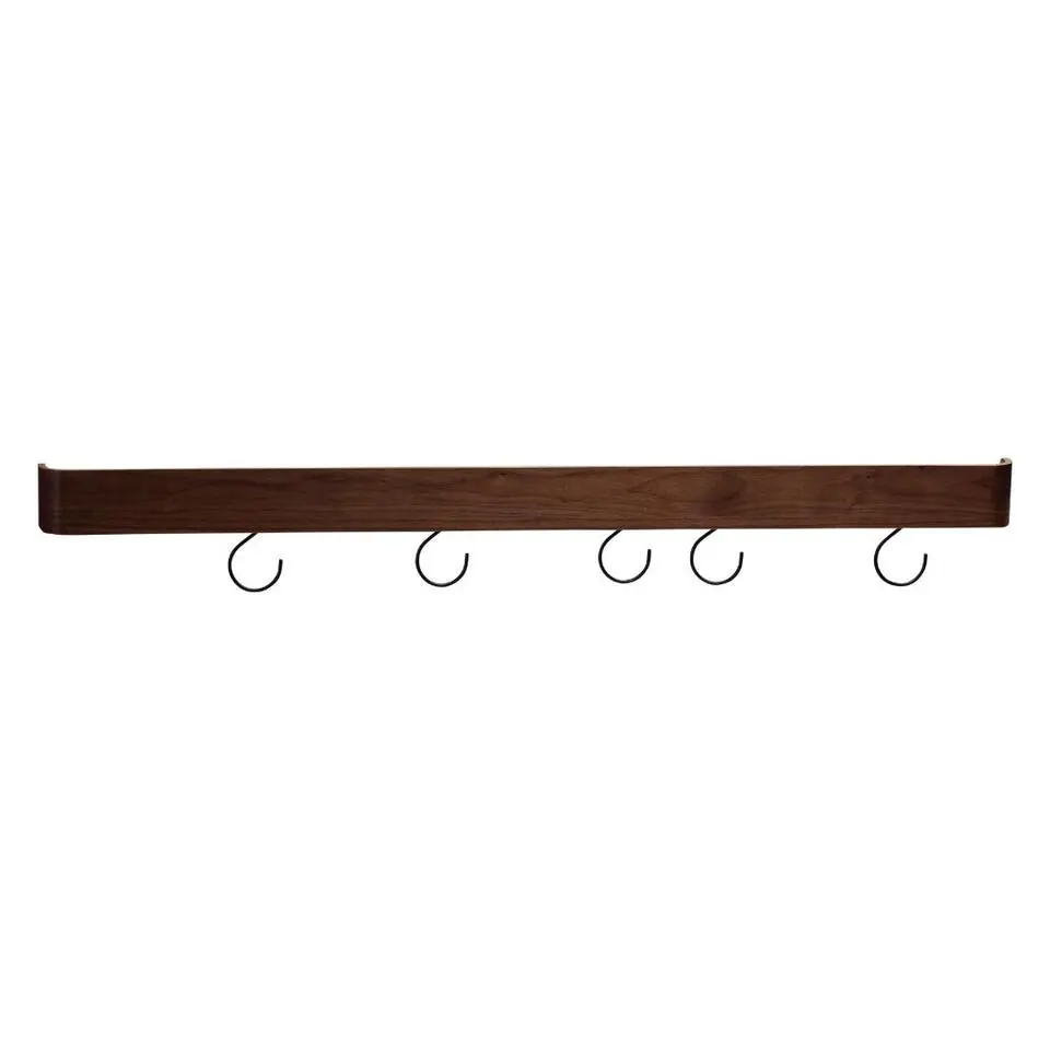 Hioshop Protopia Dan-Form wandplank met haken 9 haken fineer walnoot