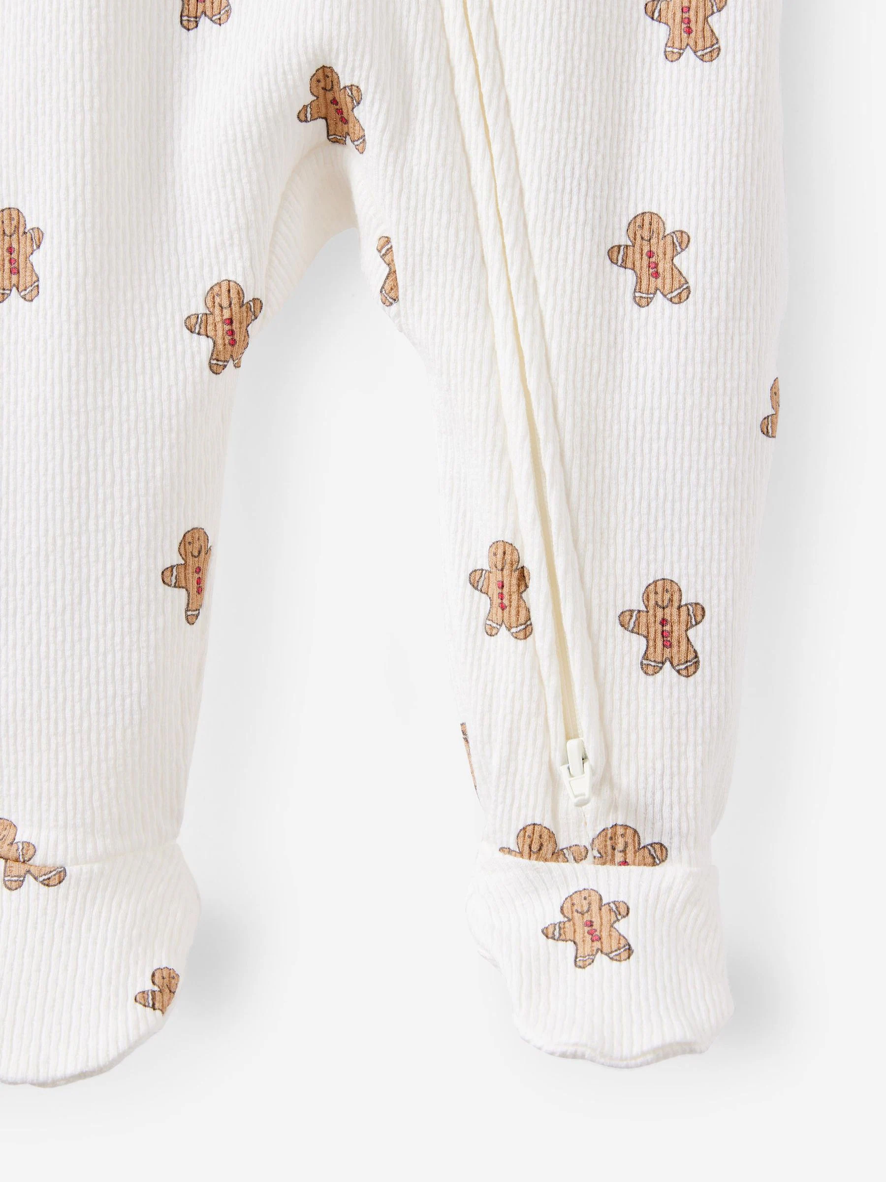 Off White - Cotton On Pointelle Zip Sleepsuit