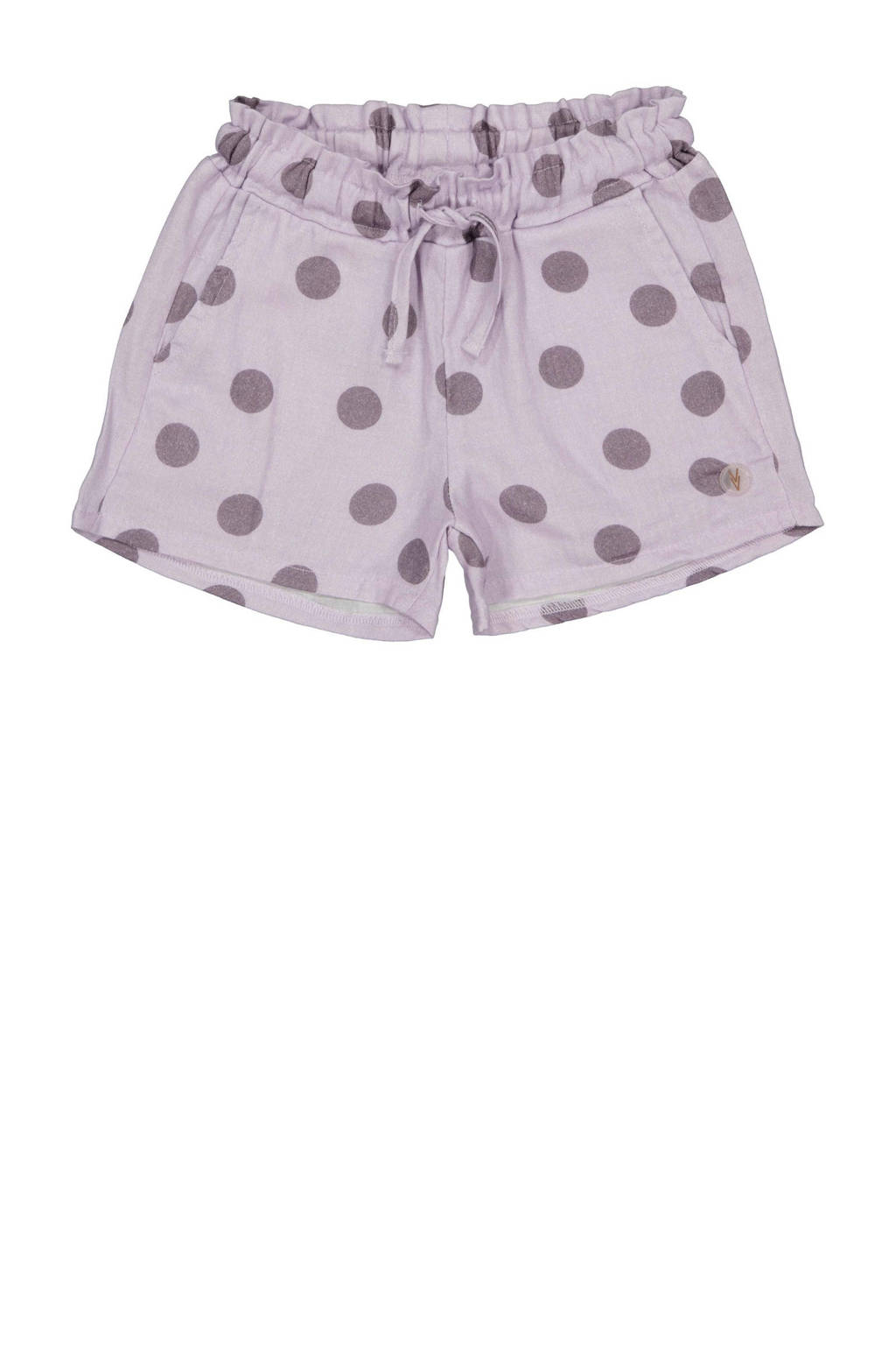 LEVV regular fit sweatshort MOIS met stippen lila/donkerpaars
