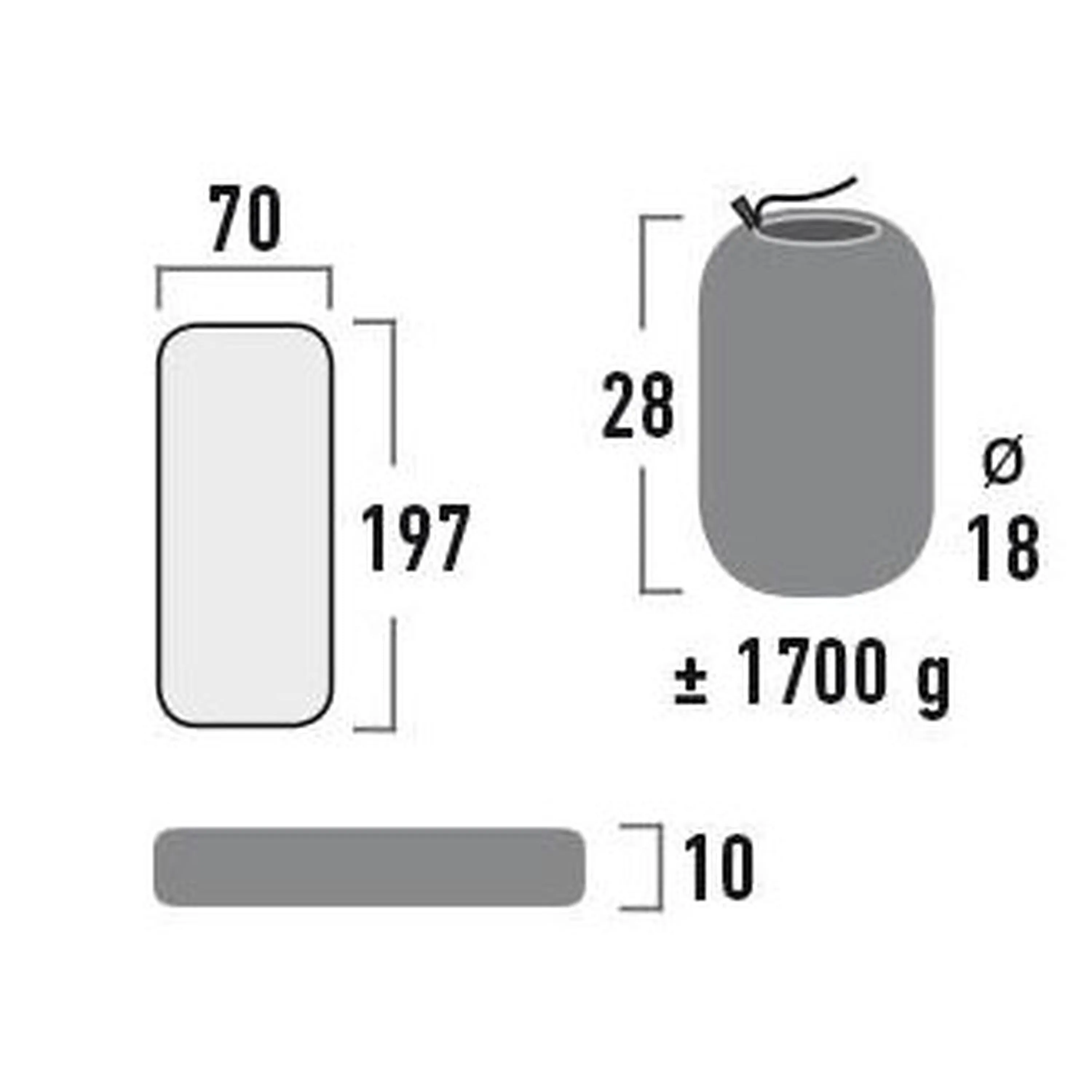 High Peak -  High Peak Leichtgewicht Komfort-Matratze Dayton XL dark grey