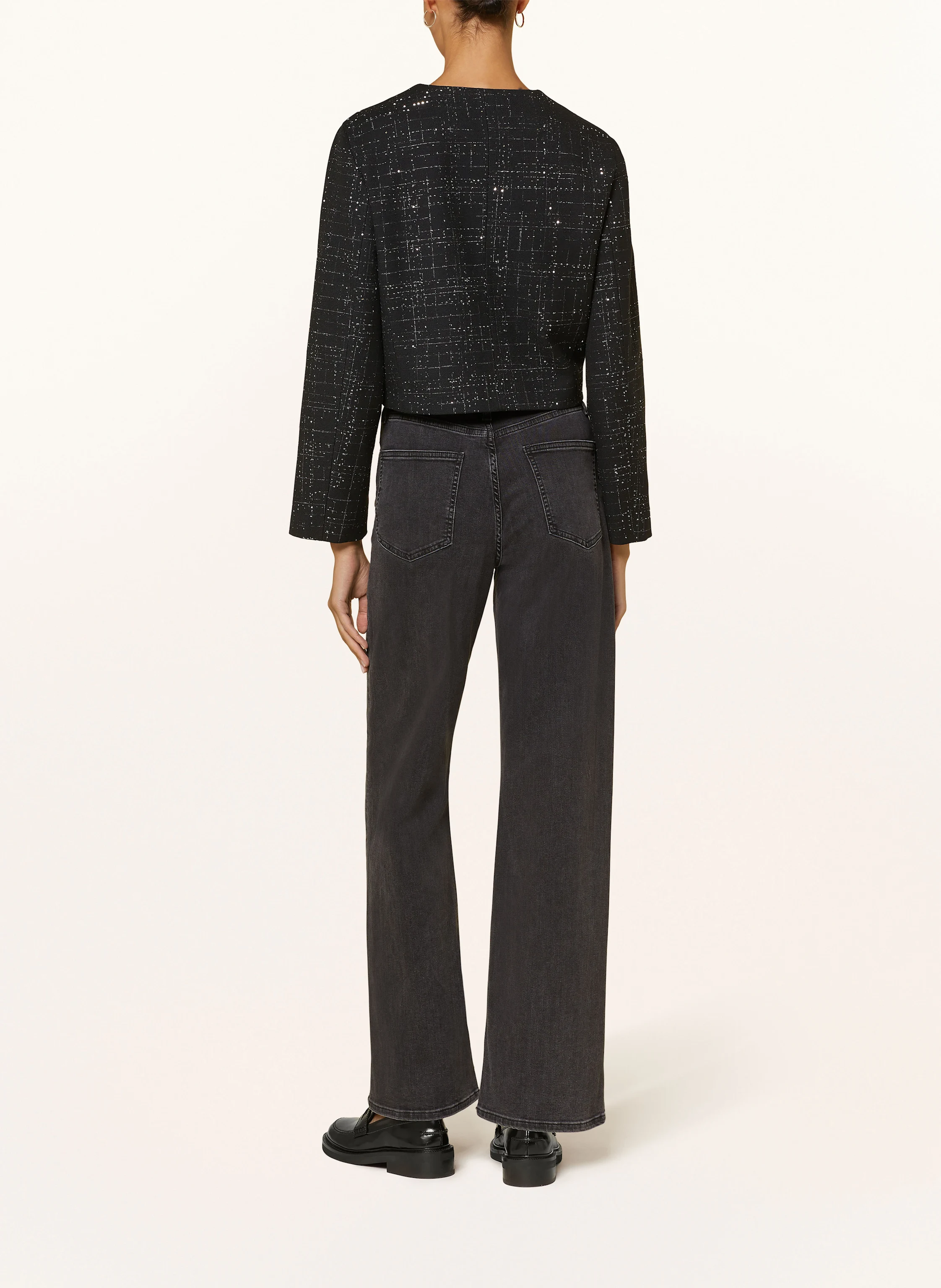 maje Blazer mit Pailletten und Glitzergarn