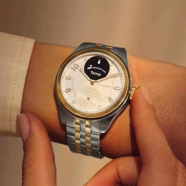 Withings ScanWatch Nova Brilliant hybridur 39 mm (guld)