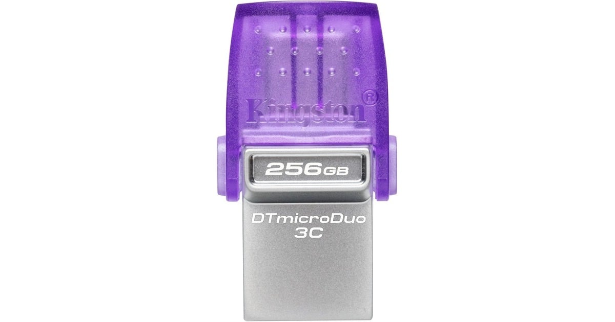 KingstonDataTraveler microDuo 3C 256 GB usb-stick  (Paars/transparant, USB-A + USB-C)