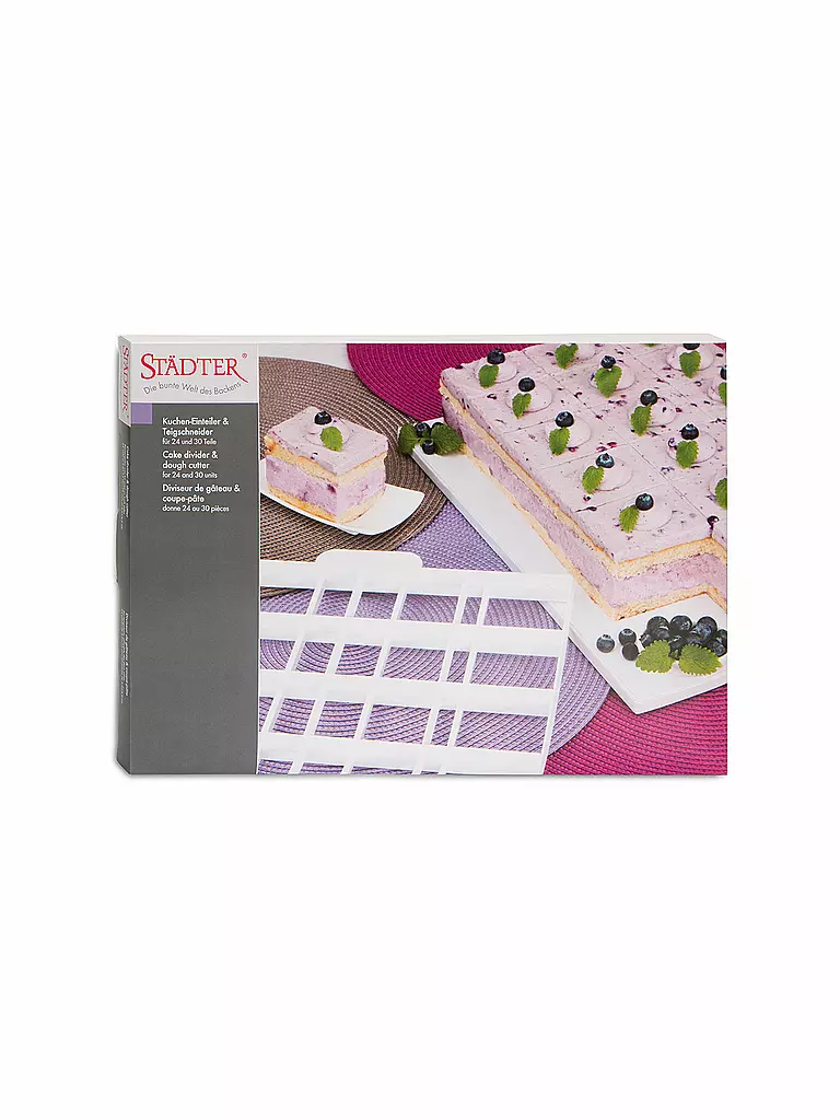 STAEDTER Kucheneinteiler & Teigschneider - für 24 oder 30 Stücke weiss