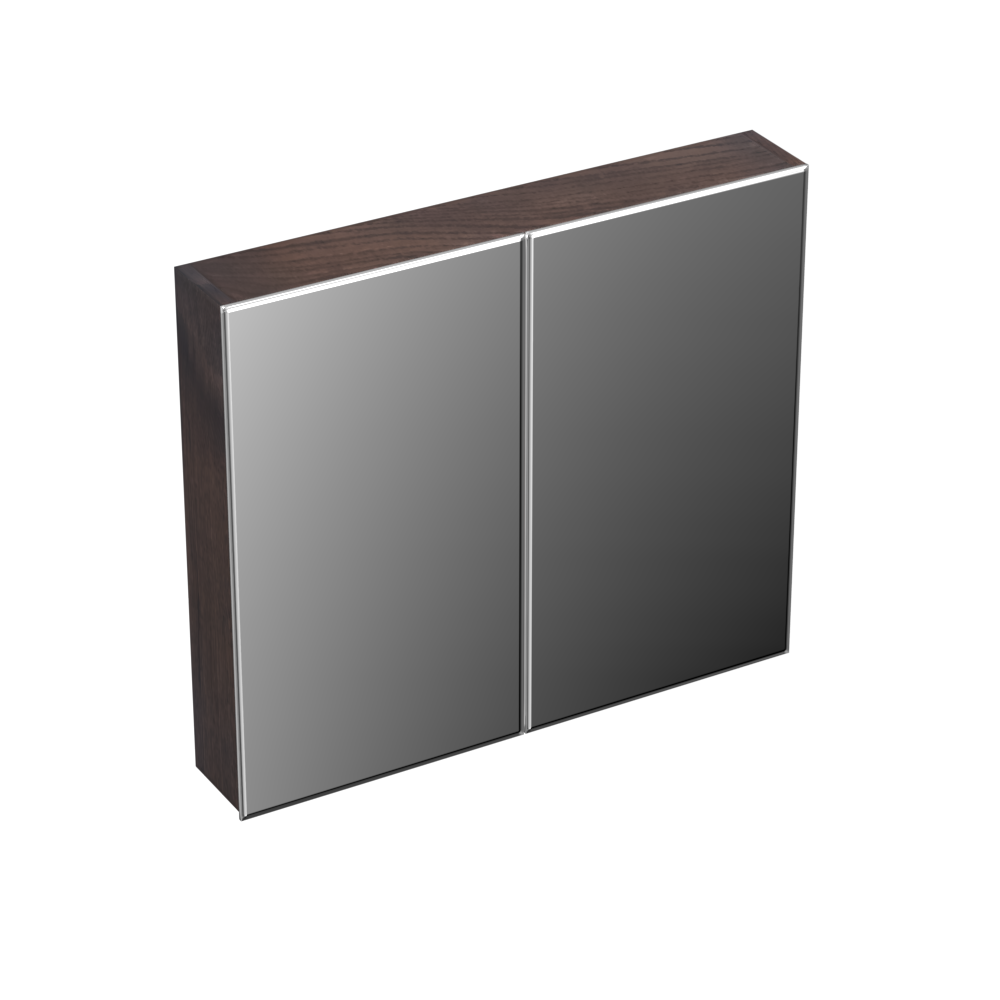 Forzalaqua Uni spiegelkast 80x70cm met 2 deuren charcoal