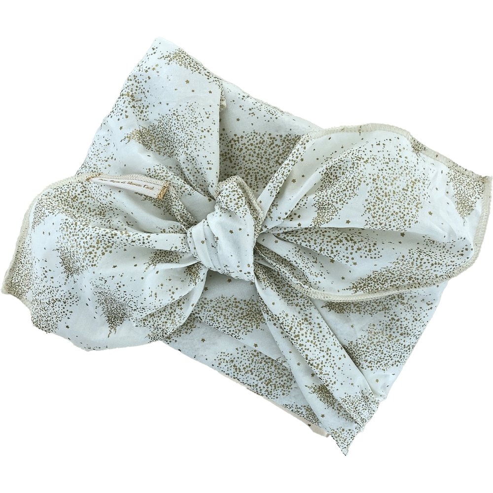 Furoshiki Moyen 48 X 48 Cm Sapin Blanc Pailleté