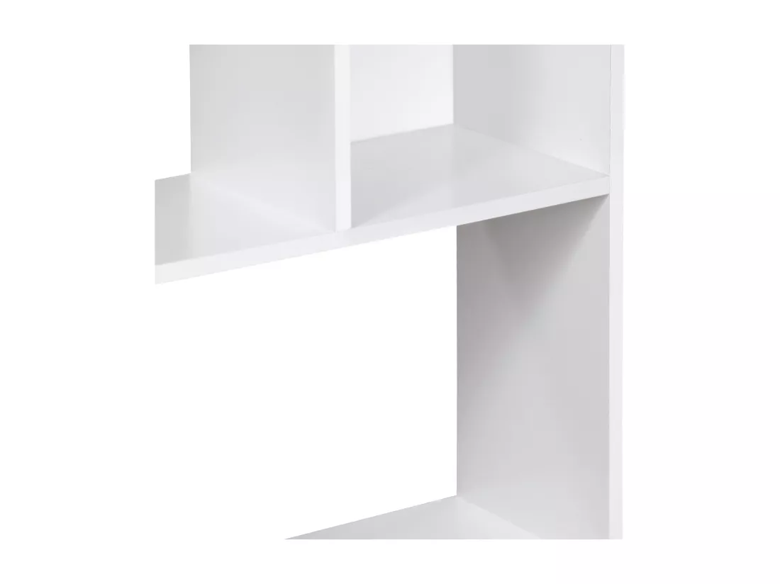 Bibliothèque design asymétrique – Pieter – 5 étagères. 10 compartiments de rangement. 83x23x173cm