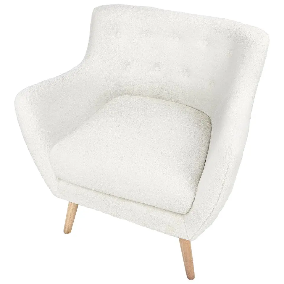 DRAMMEN - Chesterfield fauteuil - Wit - Bouclé