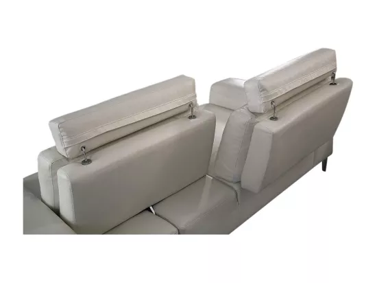 Canapé 2 places en cuir avec dossier avance-recul LOOLAK Beige