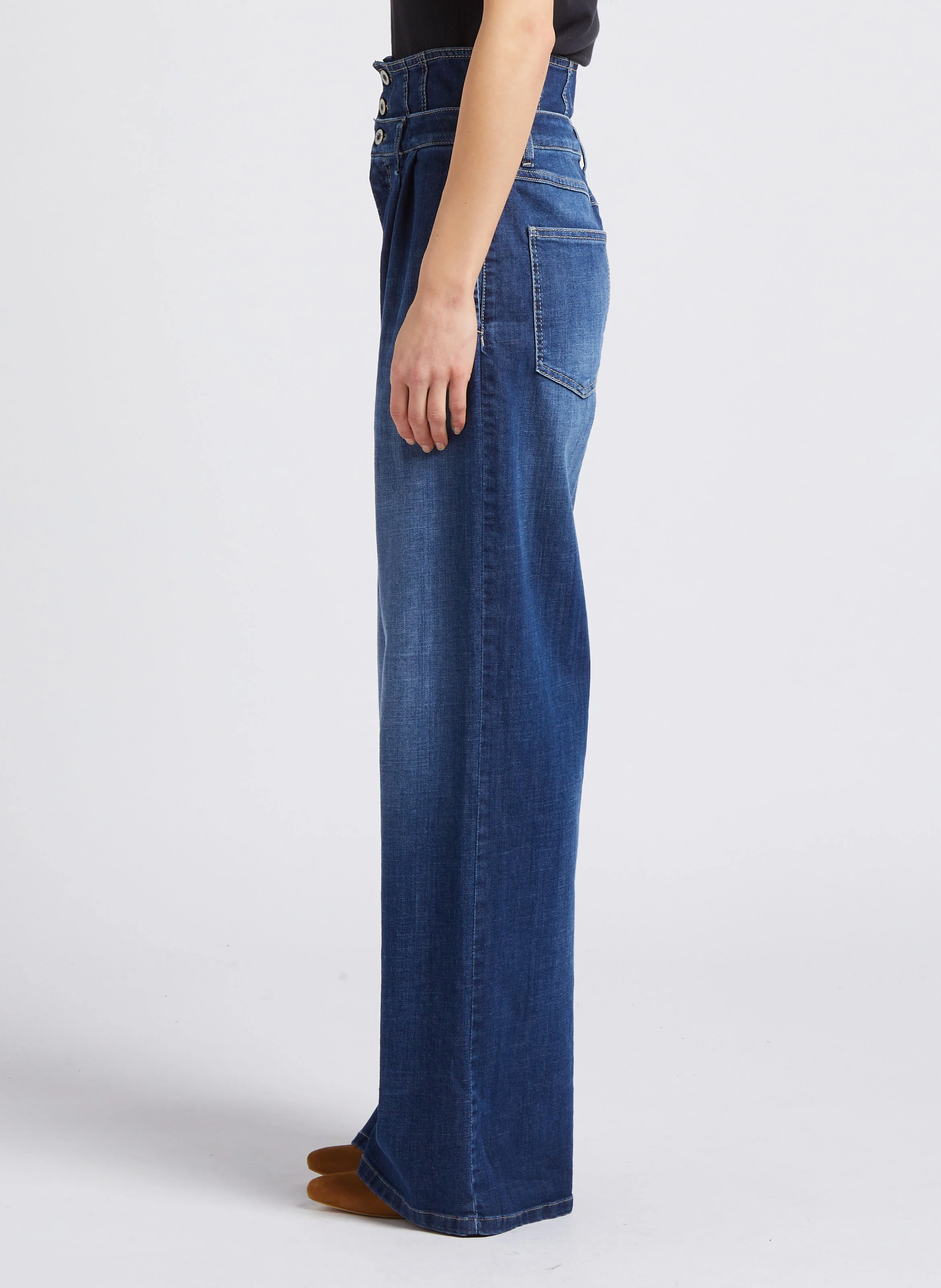 Jean patte d'eph en coton mélangé | Bleu