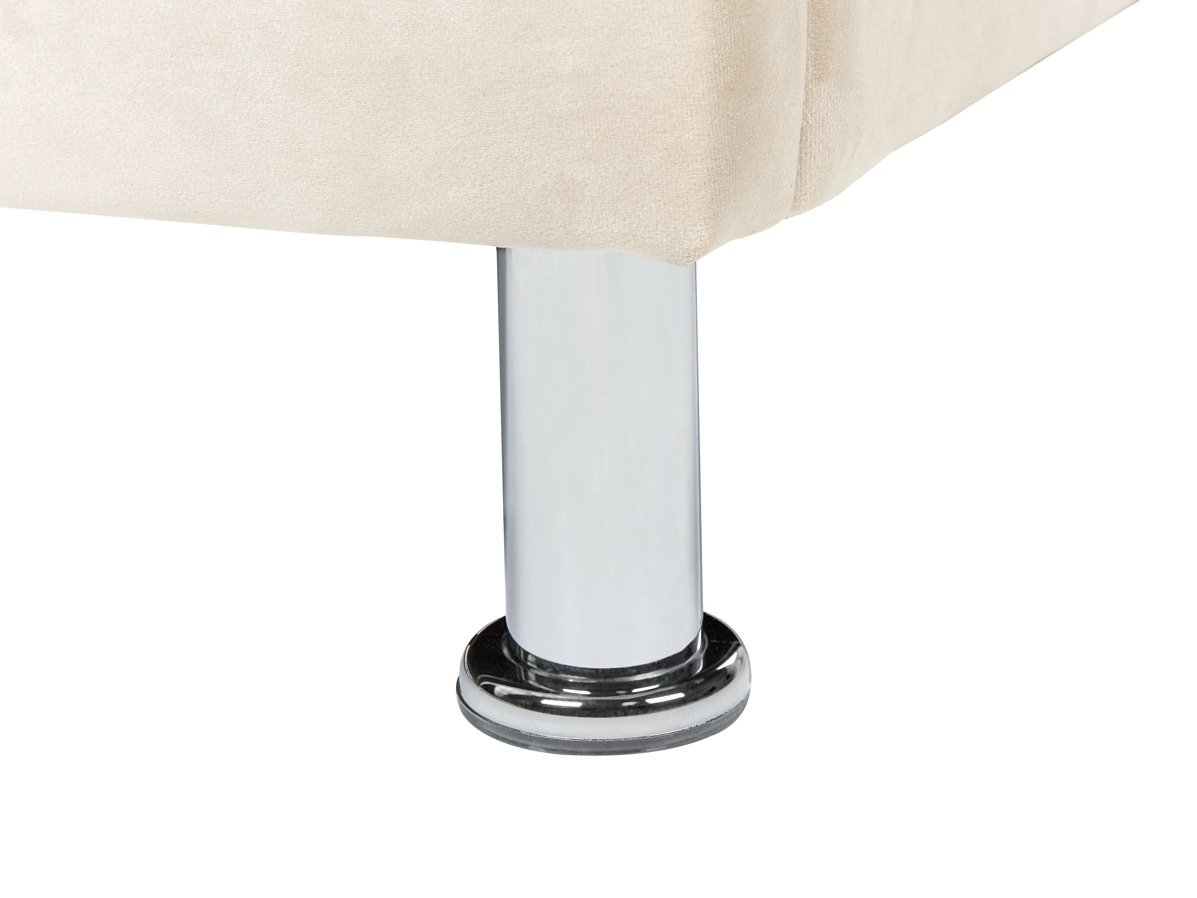 Bed Fluweel METZ 90 x 200 cm Beige