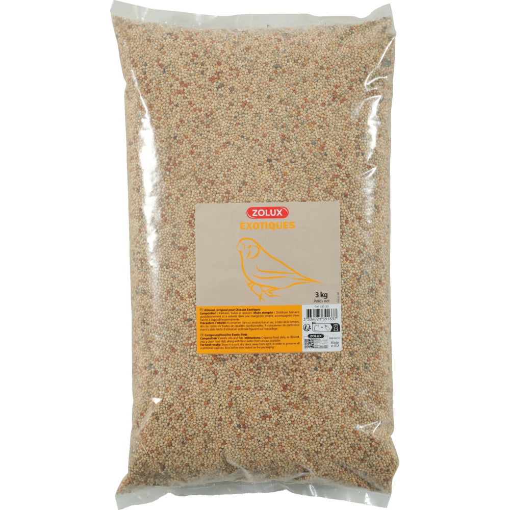 Graines pour oiseaux exotiques sac de 3 kg pour oiseaux