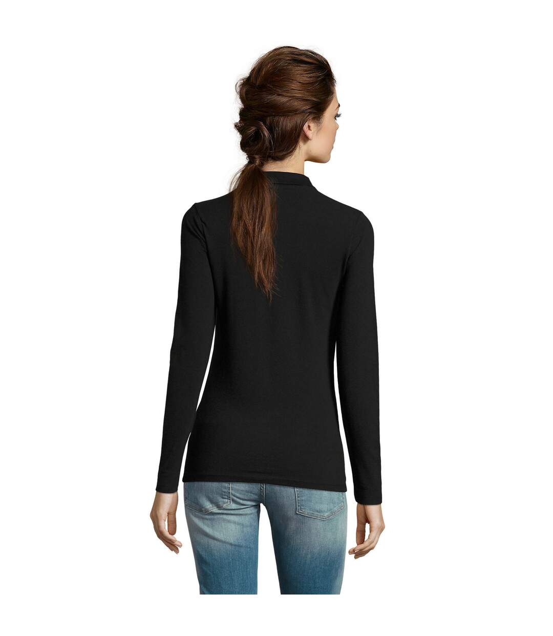 SOLS - Polo manches longues PERFECT - Femme (Noir) - UTPC2908
