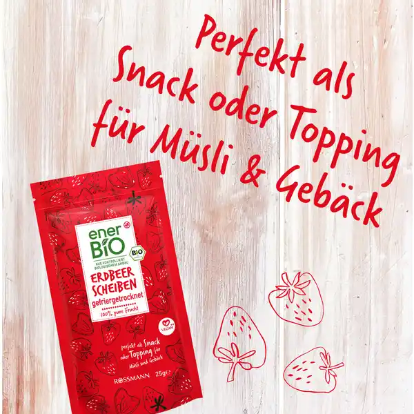 Erdbeerscheiben gefriergetrocknet