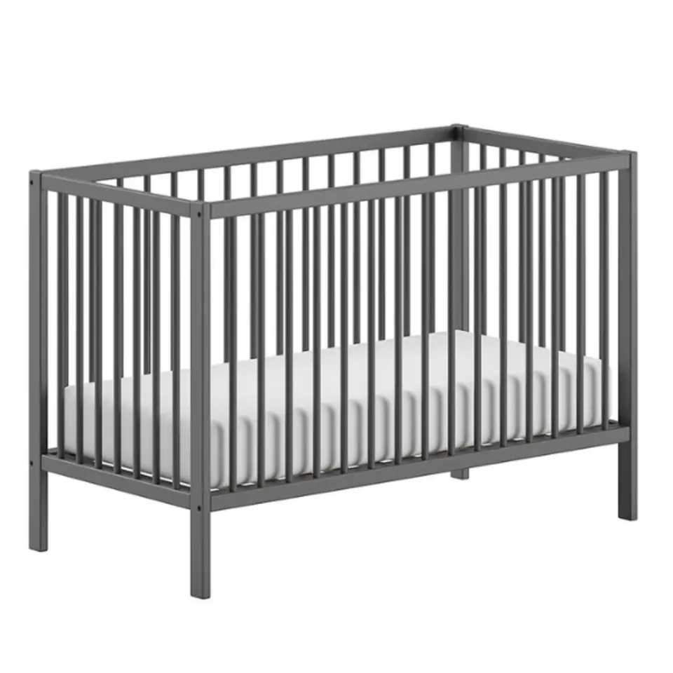 Vipack Babybed Dino - 60 x 120 cm - verstelbaar - antraciet dennenhout