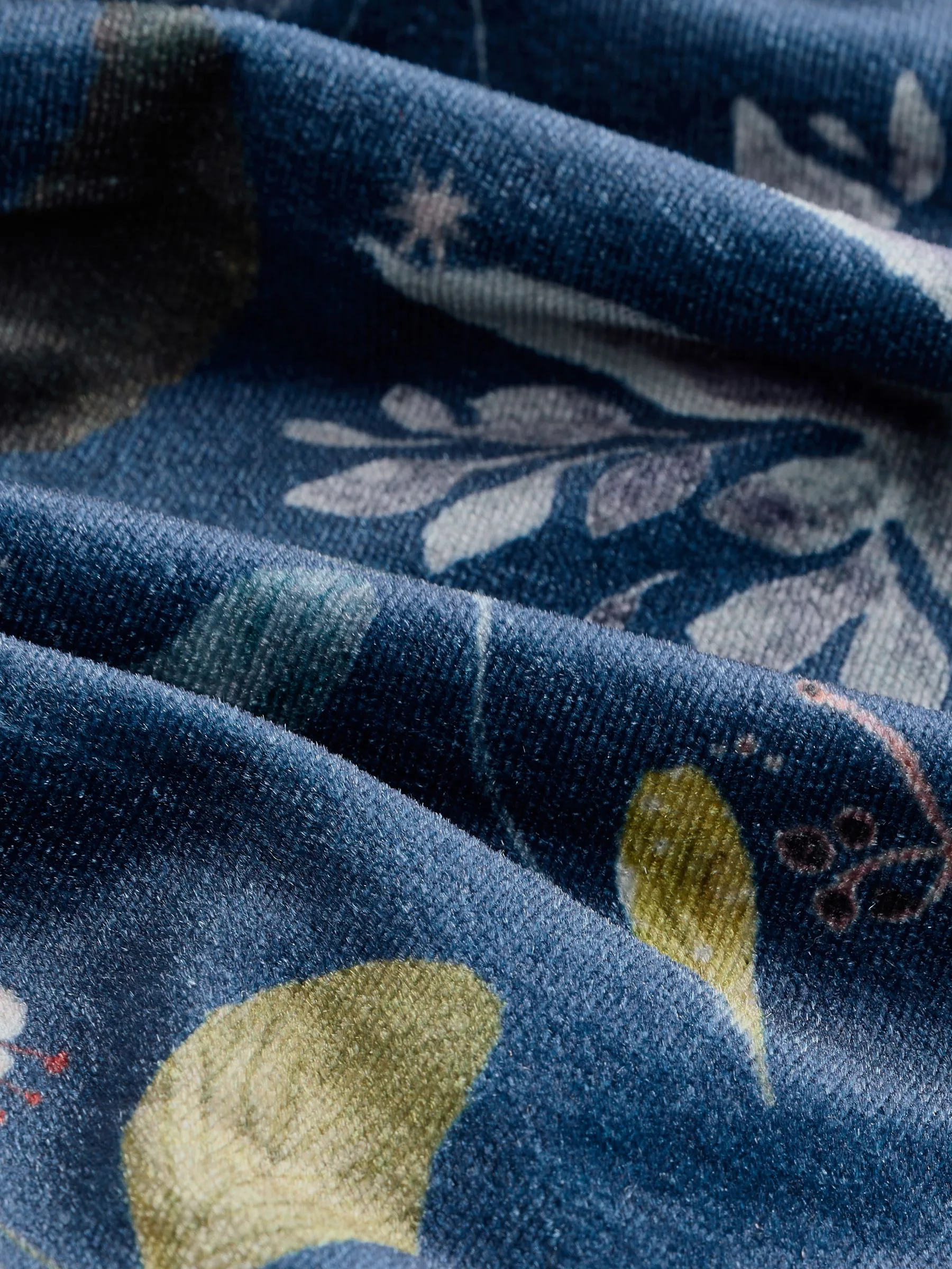 Marineblauw met figuurtjes - Fluwelen jurk met print (3mnd-8jr)