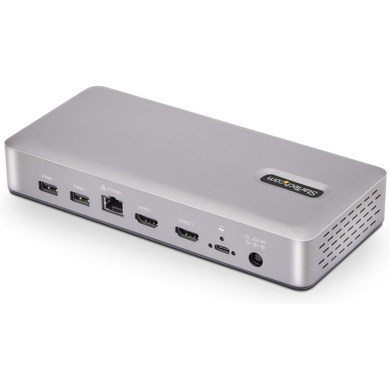 StarTech.com Station d'Accueil USB4 à 2 Écrans, Double HDMI 4K 120 Hz ou Simple HDMI 8K 60 Hz, Recharge de PC 100W, 2,5 GbE, Dock Multi-Écrans USB-C, Sans Pilote