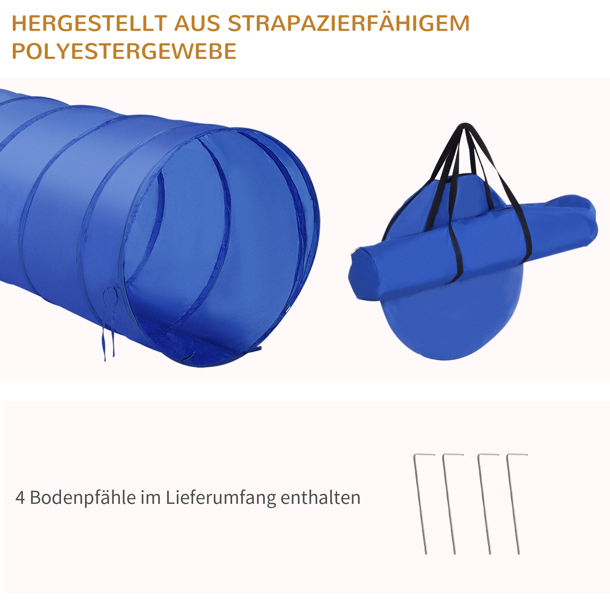 PawHut Hund Agility Set inkl. Tragetasche gelb, blau