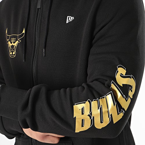 Sweat zippé Capuche Team Script Chicago Bulls 60424411 Noir Doré