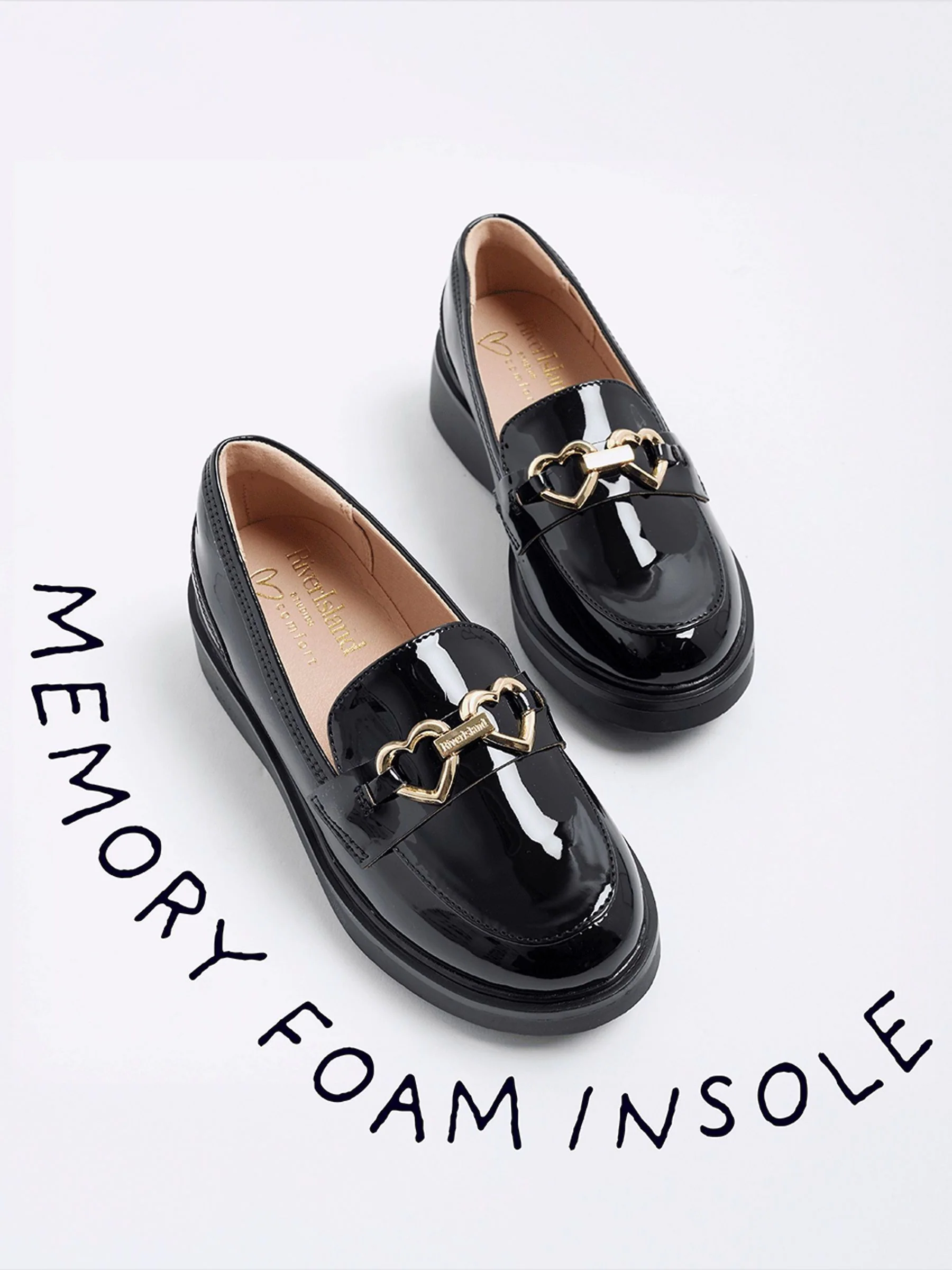 River Island Wedged Bow Loafers