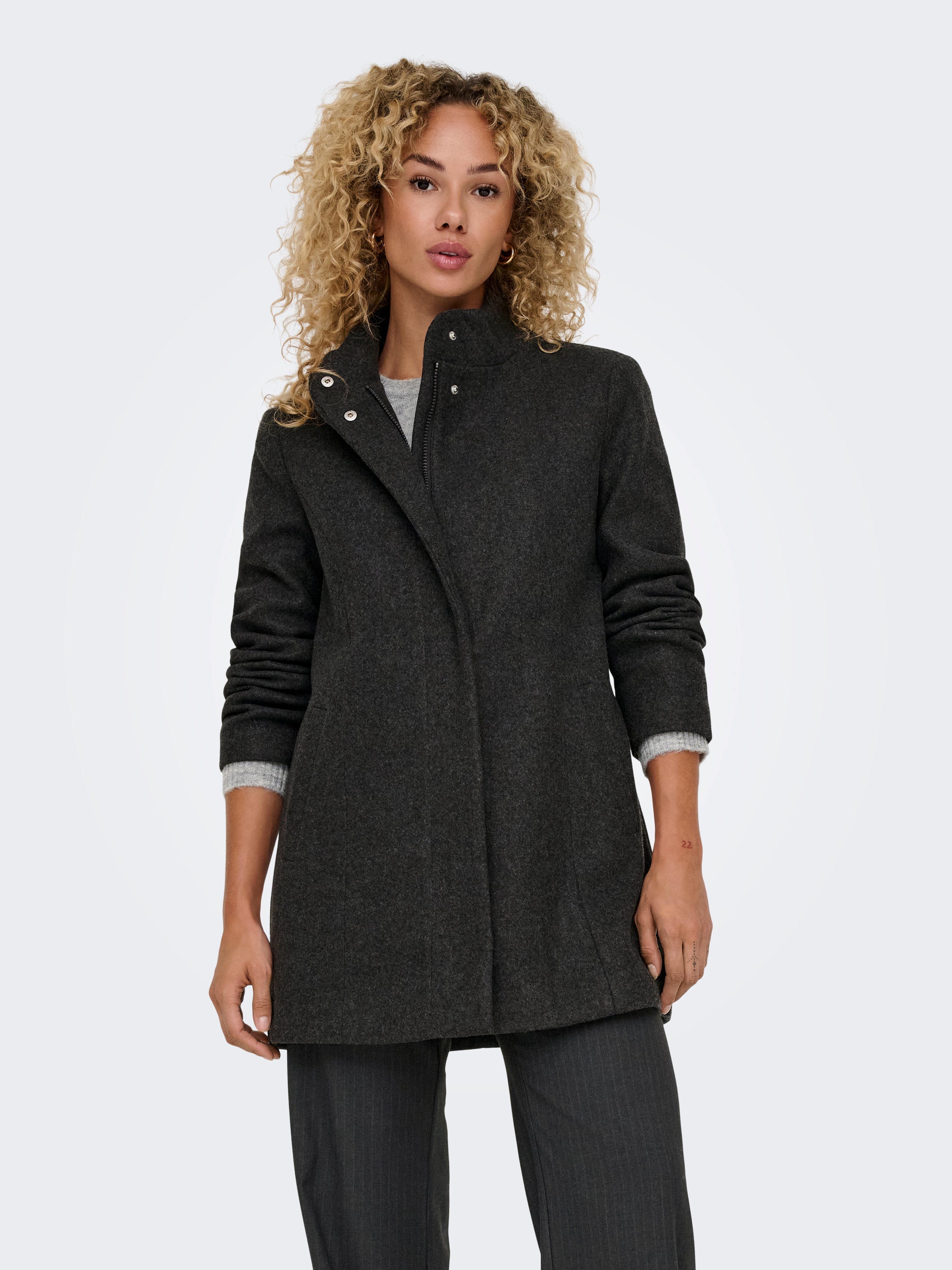 ONLAUGUSTA Mantel Dark Grey Melange