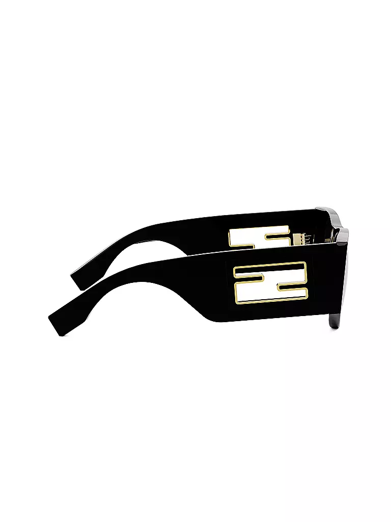 FENDI Baguette schwarze ovale Sonnenbrille schwarz