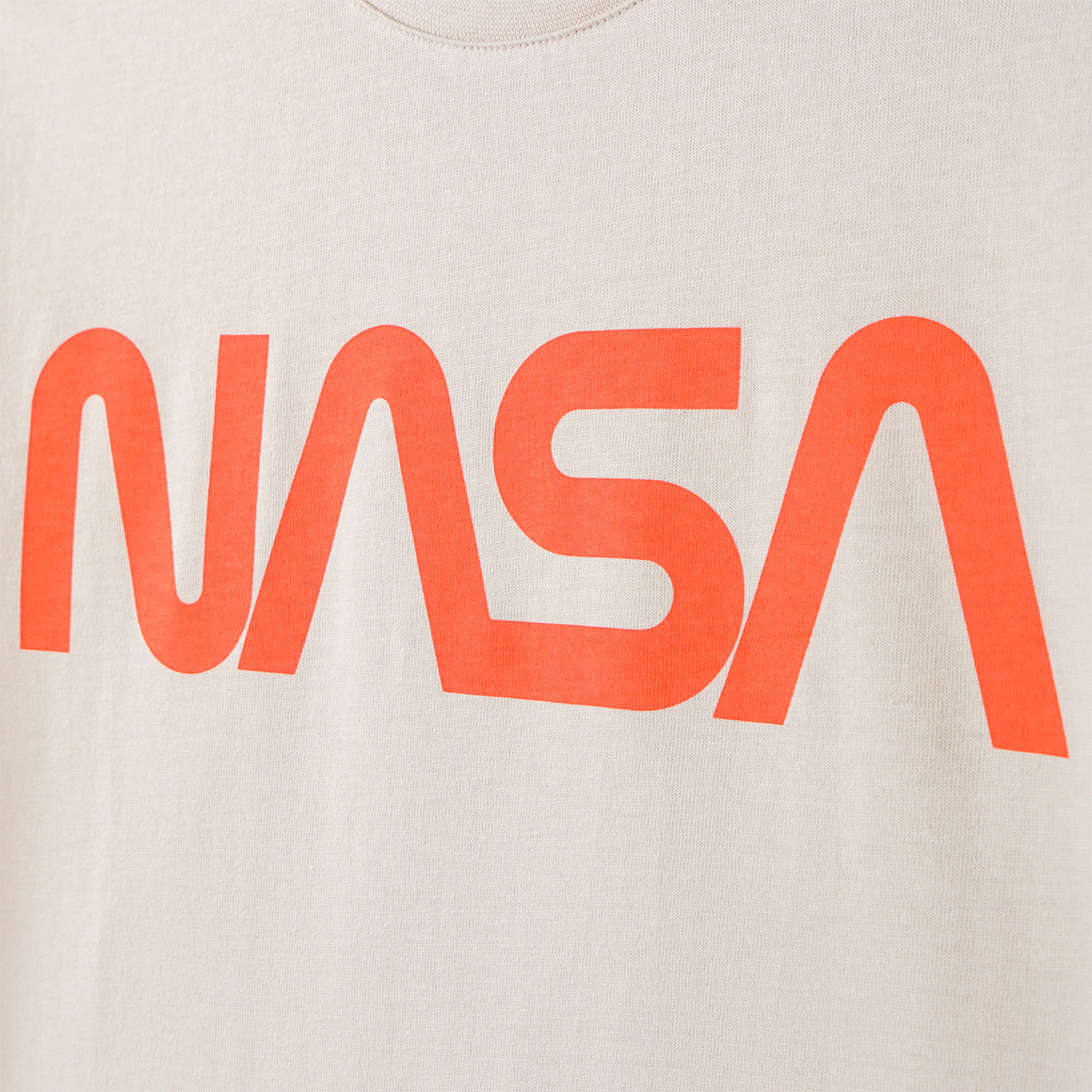 Yigga NASA T-Shirt mit Schriftzug beige
