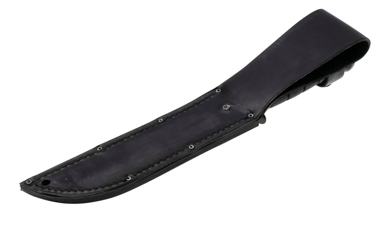 KA-BAR USMC 1211 plain edge, Kraton, lederen foedraal