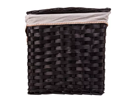 Set de 2 coffres en osier doublés noirs