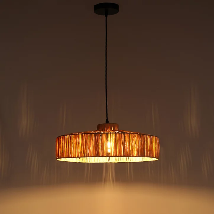 Suspension Rafia IP20 Ø40 x H.17 cm Lussiol raphia naturel