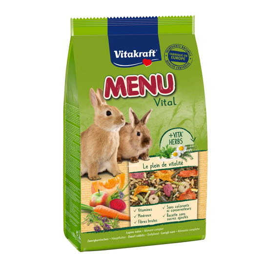Menu complet pour l'alimentation principale des lapins nains 800g