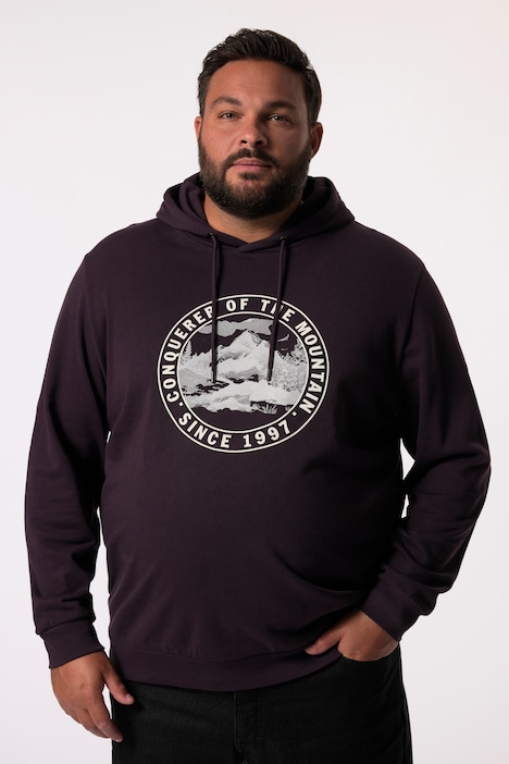 Men+ Hoodie, Sweat, Kapuze, Brustprint, bis 8 XL