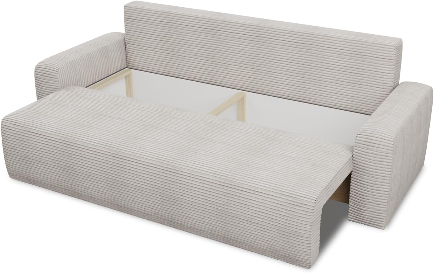 Schlafsofa Spark – Sofa mit Schlaffunktion und Bettkasten, Bonellfederkern, Cordbezug, große Schlaffläche, modernes Polstersofa & Bettsofa (Pink (Poso 052))