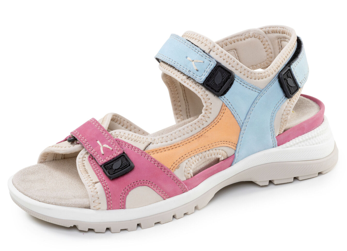 Waldläufer, bequeme Damen-Sandalen, Weite H, mit herausnehmbarem Fussbett