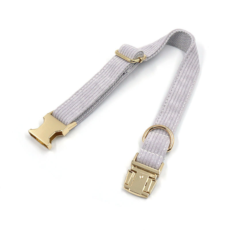 (Gr. S) Hunde Stoff Fliege Verstellbares Halsband mit Schleife   Abnehmbarer Leine - Grau
