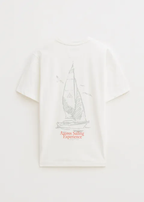 T-shirt met print Azores off-white (WIT.O)