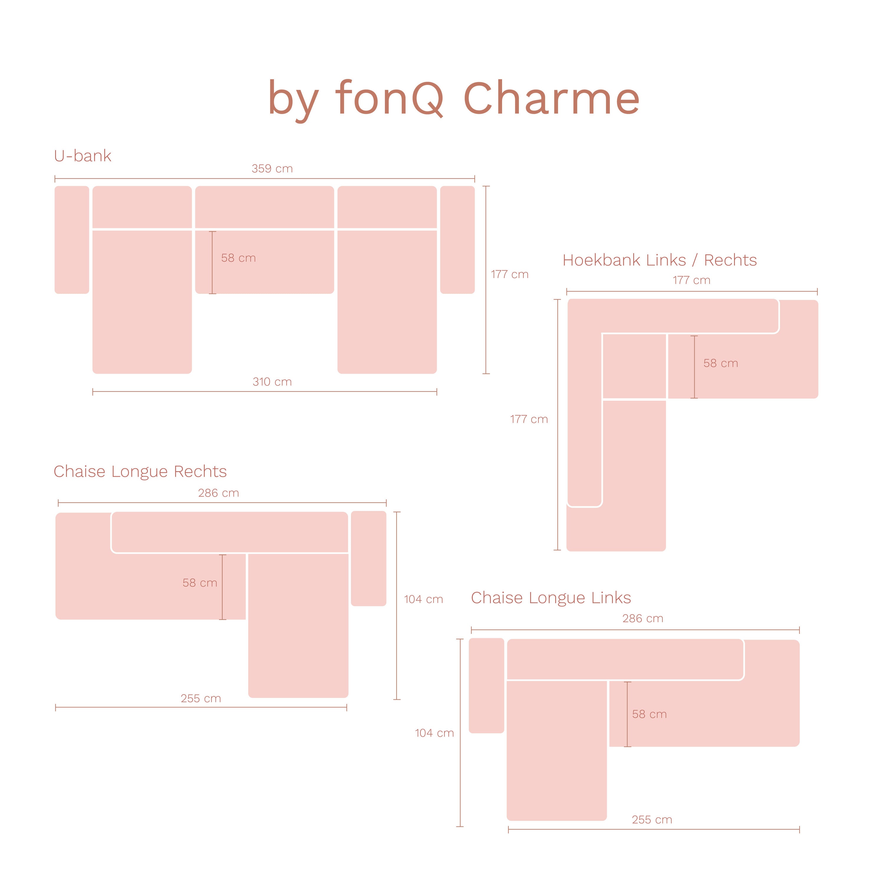 by fonQ Charme Hoekbank Links met Slaapfunctie - Weefstof - Grijs