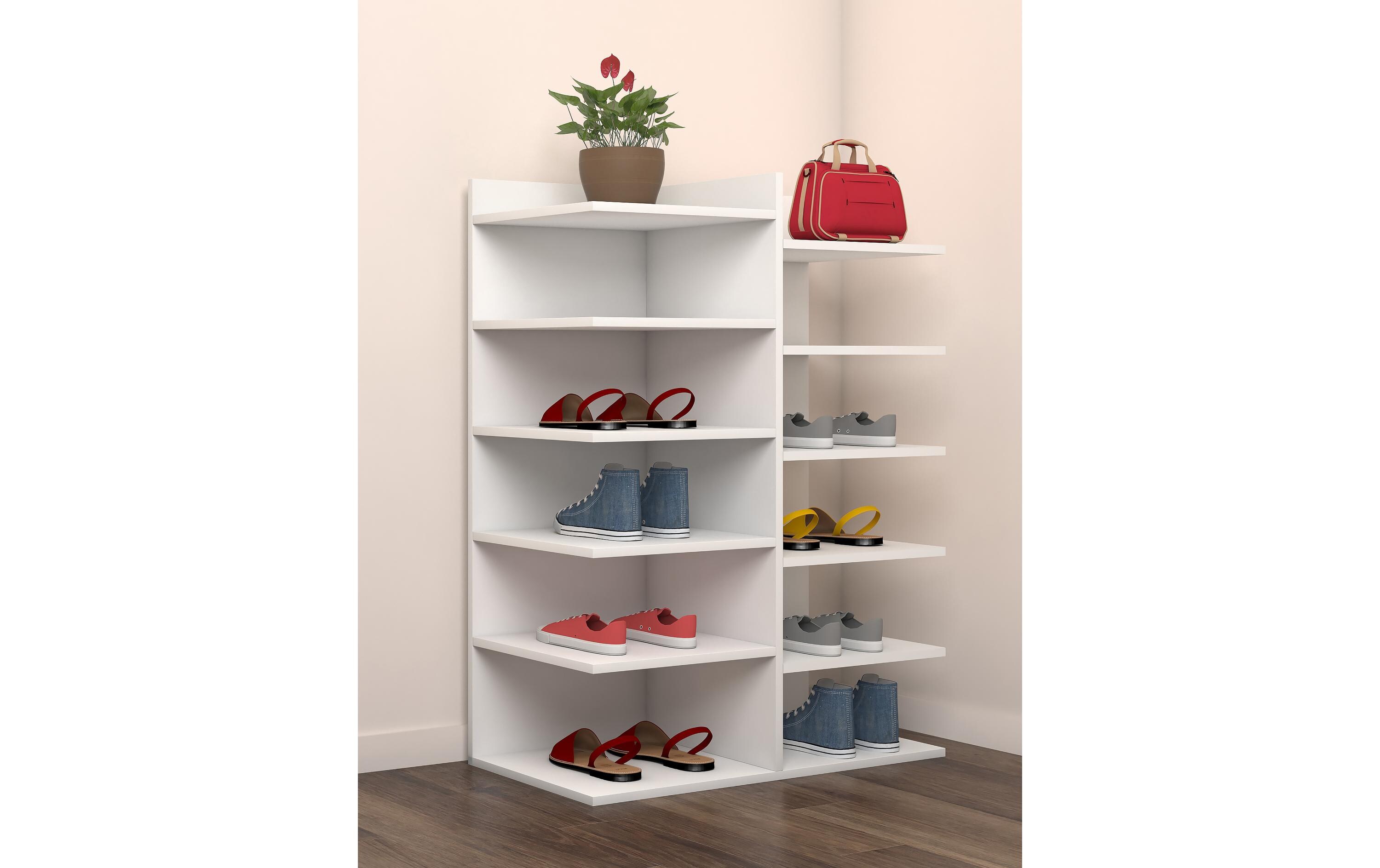 Schuhregal Enosa 60 x 80 cm, WeissSchuhaufbewahrung