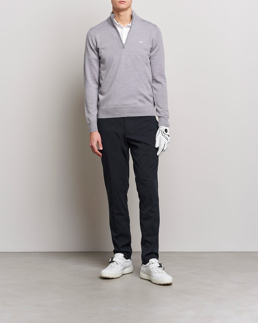J.Lindeberg Kian Tour Merino Half Zip Grey Melange
