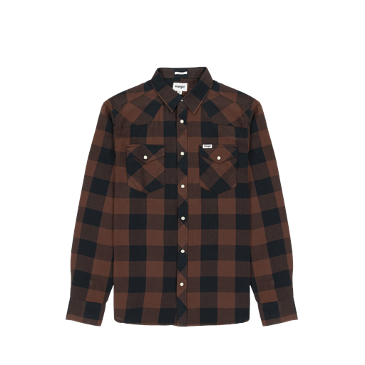 Wrangler Atg Langærmet Western Skjorte, Potting Soil, XXL