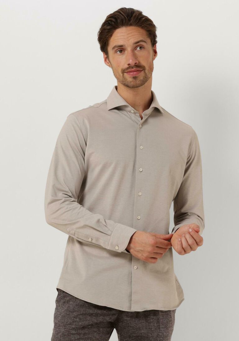 PROFUOMO beige profuomo casual overhemd shirt x-cutaway