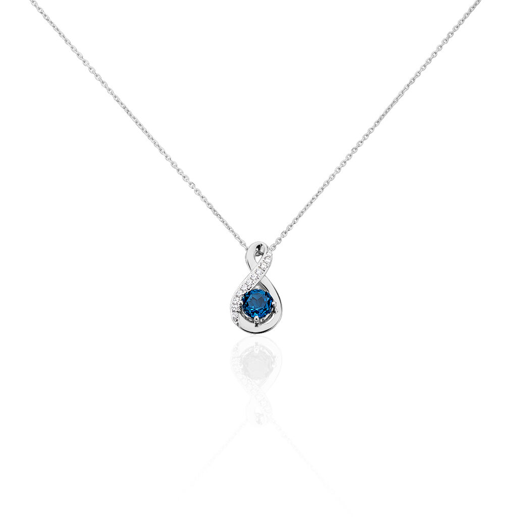 Collier Augusta Or Blanc Topaze Et Oxyde De Zirconium