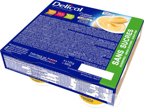 Delical Crème Dessert HP-HC Sans Sucre Vanille Pots 4x124g