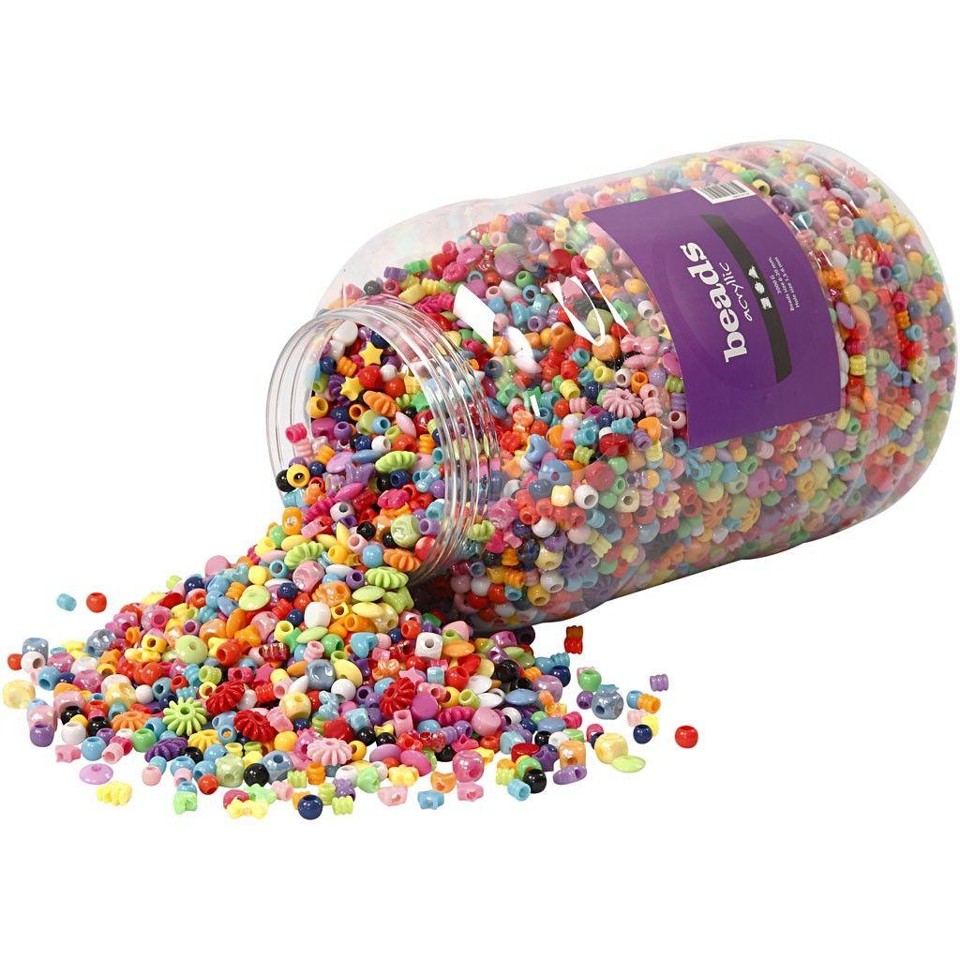 Perlespand - Str. 6-20 mm - Hulstr. 1,5-6 mm - 3000 g - 5700ml - ca. 8100 stk.