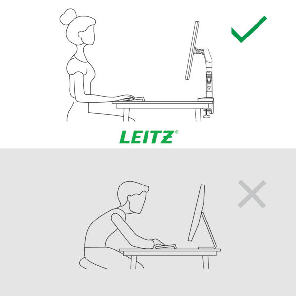 Monitorarm dubbel ruimtebesparend donkergrijs