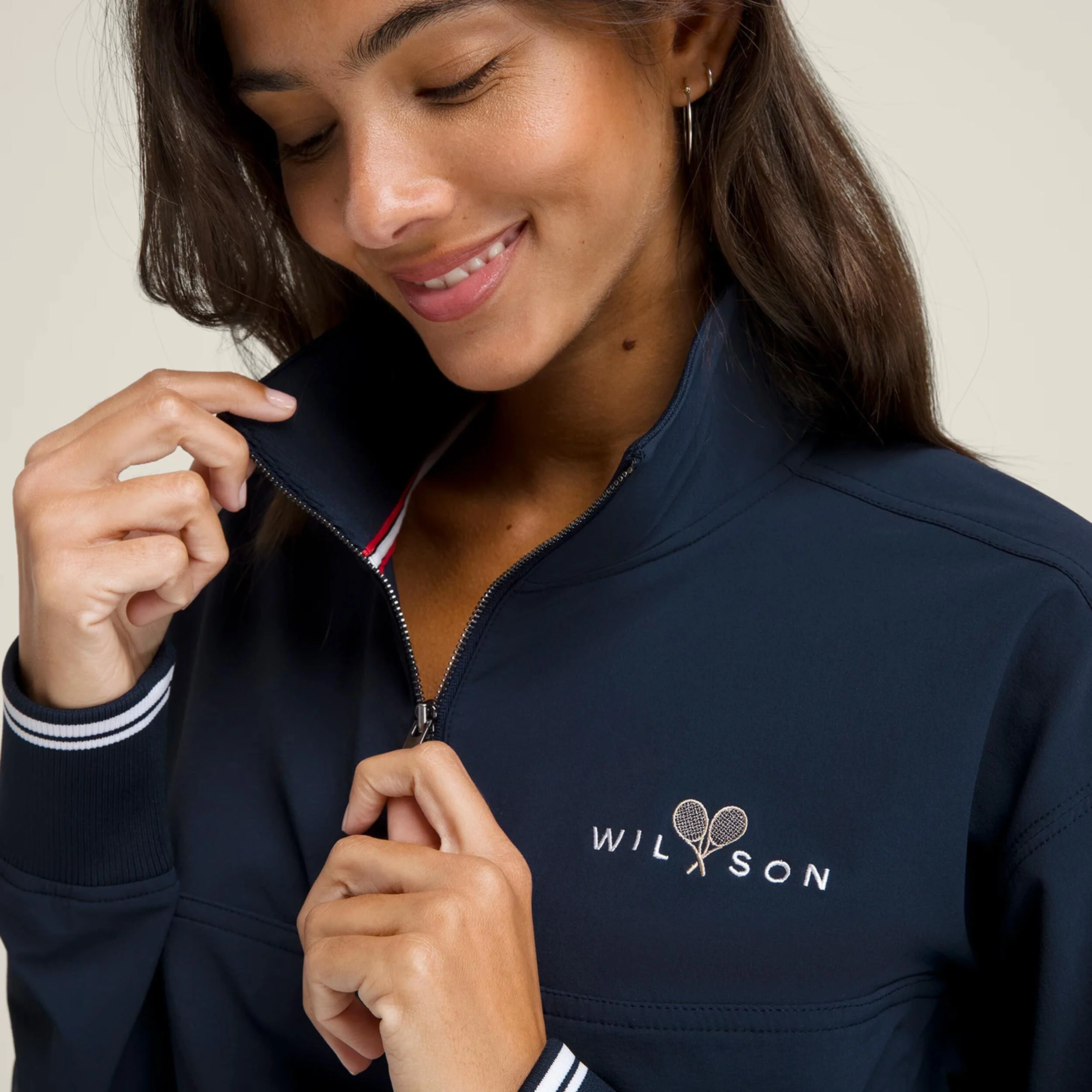 Wilson Davenport Woven Popover Sweat-shirt Femmes - Bleu Foncé