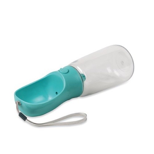 Garrafa/fonte de água portátil para cães, azul