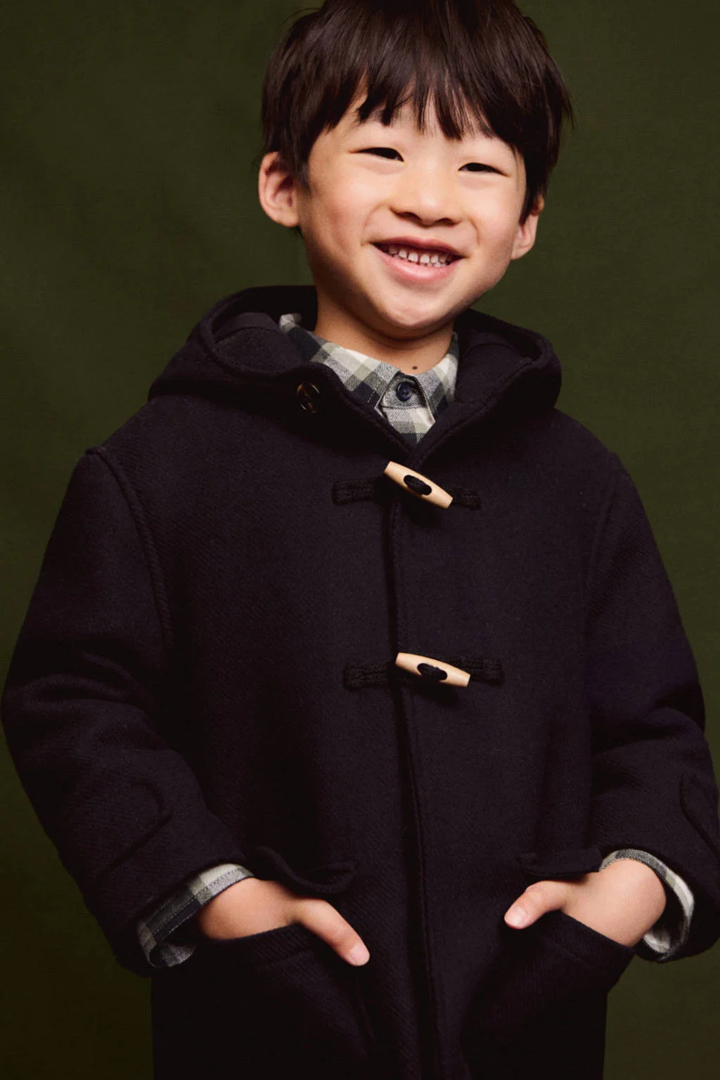 Mango Kids manteljas winter met wol donkerblauw